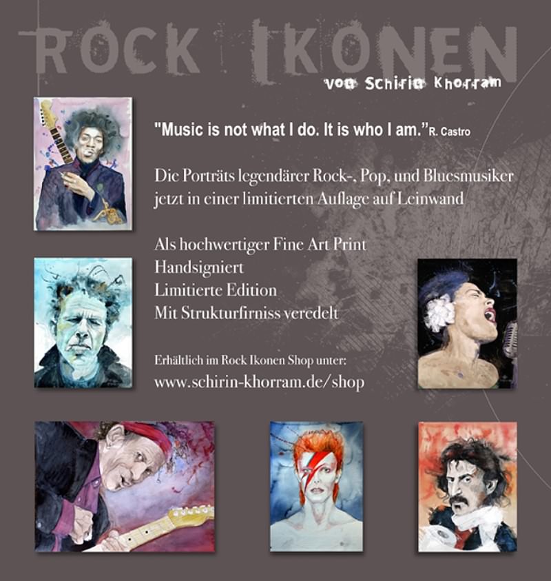 Rock Ikonen Flyer Schirin Khorram Rückseite